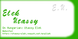 elek utassy business card